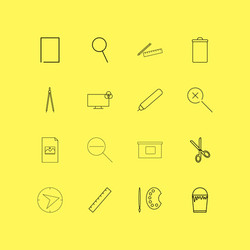 design elements linear icon set simple outline vector image