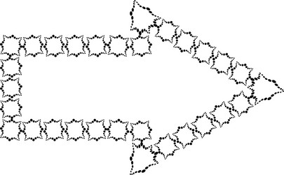 frame in the form of an arrow from decorative vector image