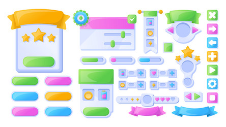 game ui buttons mobile application vector image