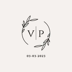 letter vp wedding monogram logo design