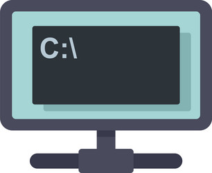 Monitor testing software icon flat isolated vector