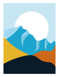 Square mountain landscape posters abstract Vector Image