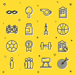 set line target with arrow checklist clipboard vector image