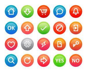 A set colorful round icons for internet vector