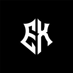 Ex monogram logo with a sharp shield style vector