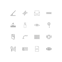 internet technologies linear thin icons set vector image