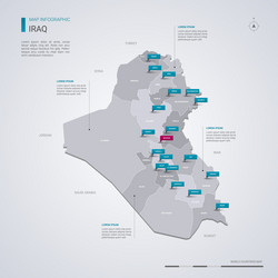 Iraq map with infographic elements pointer marks vector