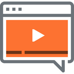 message bubble flat line web icon concept vector image