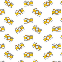 Retro camera pattern on white background vector