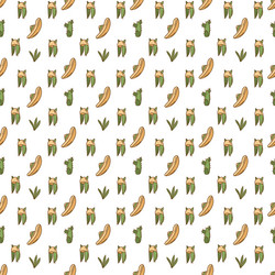 seamless pattern in y2k style with cacti and hats vector image