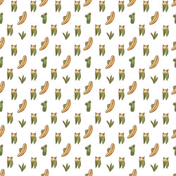 Seamless pattern in y2k style with cacti and hats vector