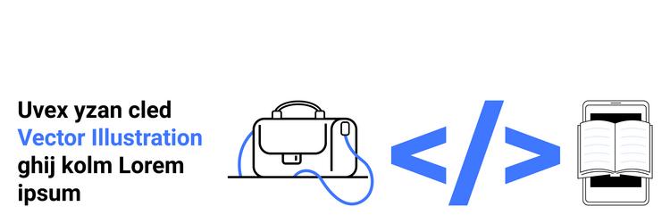backpack coding symbol and open book for tech vector image
