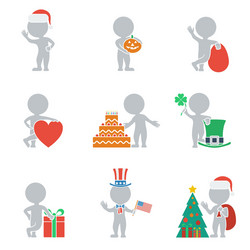 Flat people holidays vector