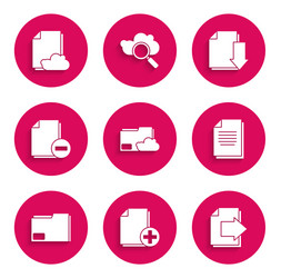 set cloud storage text document folder add new vector image