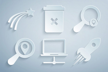 Set computer network search location rocket vector