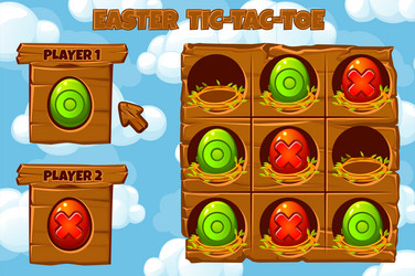 tic-tac-toe game ui board playing field vector image
