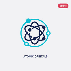 Two color atomic orbitals icon from education vector