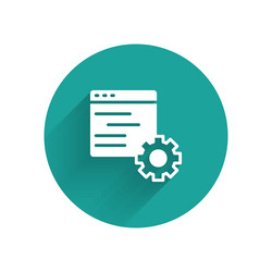 White computer api interface icon isolated vector