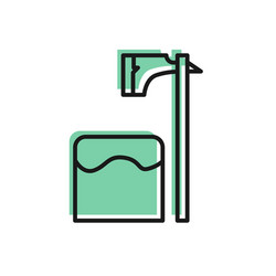 black line executioner axe in tree block icon vector image