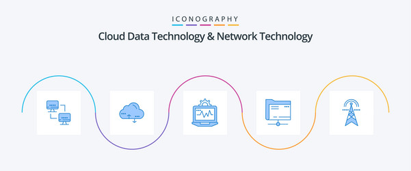 cloud data technology and network blue vector image