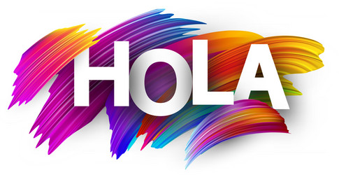 Colorful Hello Card with Brush Strokes Vector Image