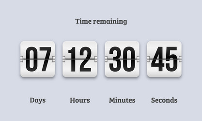 countdown clock flip counter digital timer vector image