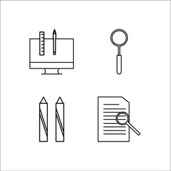 design and studio simple linear icon setsimple vector image