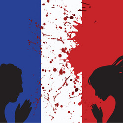 France national flag people man and woman hands vector