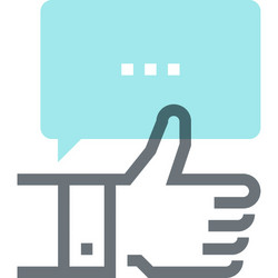 message bubble flat line web icon concept vector image
