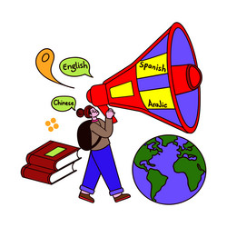 retro vintage design of a person with globe vector image