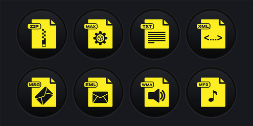 set msg file document xml eml wma txt max vector image