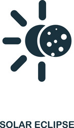 Solar eclipse icon flat style design ui vector