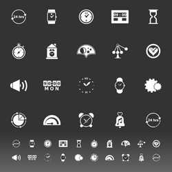 Time related icons on gray background vector