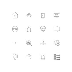 internet security linear thin icons set outlined vector image