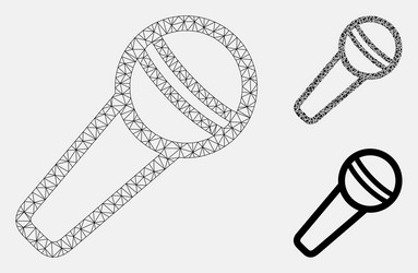 microphone mesh 2d model and triangle vector image