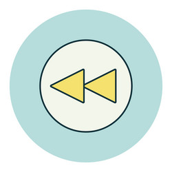 play previous track button color icon graph vector image
