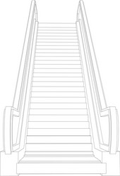 wire-frame escalator front view vector