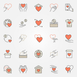 Charity & Donation Icon Set vector