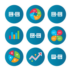 export file signs convert doc to pdf symbols vector image