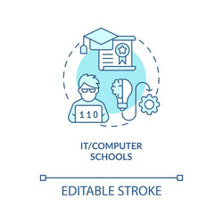 it and computer schools turquoise concept icon vector