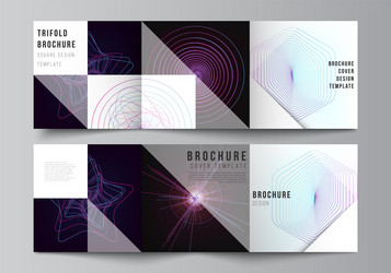 layout of two square format covers design vector image
