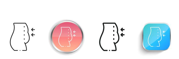 liposuction icon thin linear regular and button vector image