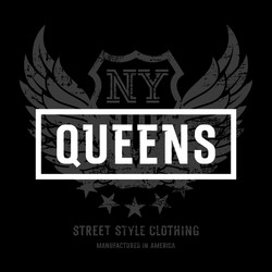 Queens NY Eagle T-Shirt Print Vector Image