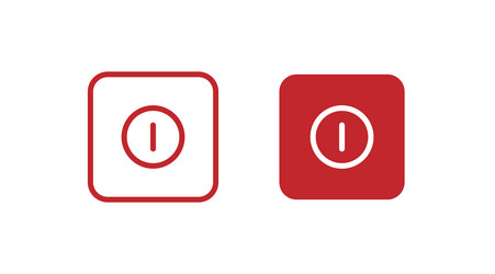 Red and line power button for your design off vector