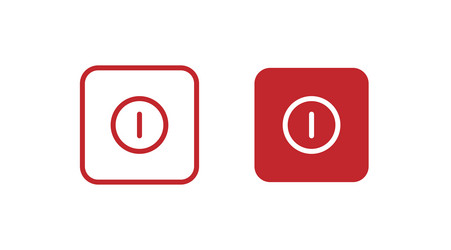 Red and line power button for your design off vector