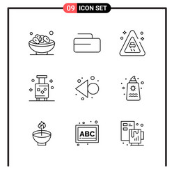 set 9 line style icons for web and mobile vector image