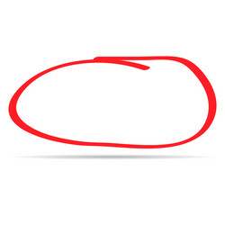 hand draw circle scribble mark with shadow doodle vector image