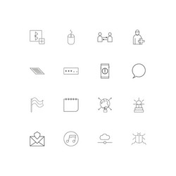 Internet technologies linear thin icons set vector