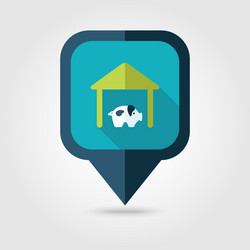 pigsty flat pin map icon pointer vector image
