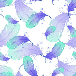 seamless pattern with bird feathers vector image